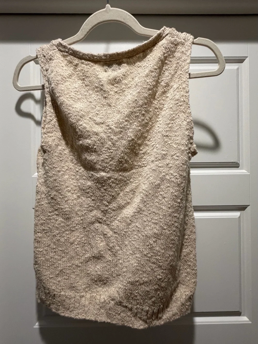 J. Crew Beige Sleeveless V-Neck Knit Top